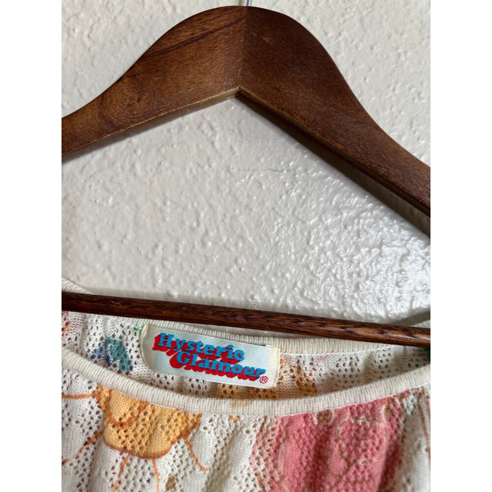 Vintage Hysteric Glamour 90s "Donut Bear" Mesh Knit Top by Yoko Doll size M - Picture 3 of 8